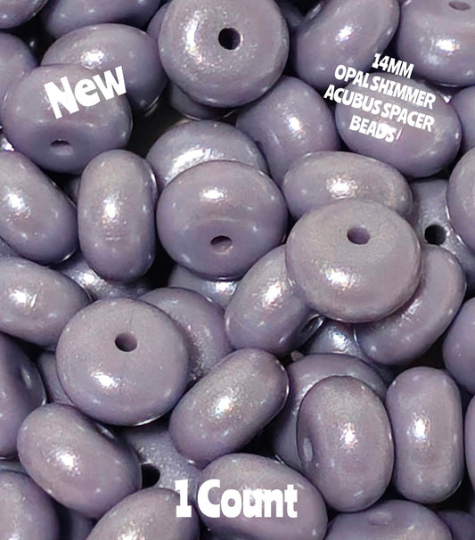 New 1 Count Dusty Light Purple 14MM Silicone OPAL Acubus Spacer Beads Craft Supplies
