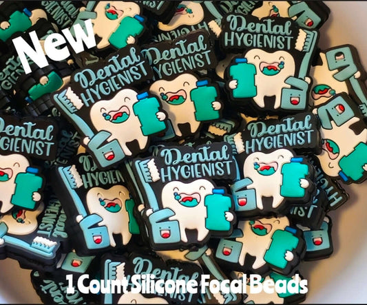 New 1 Count Focal Bead Dental Hygienist