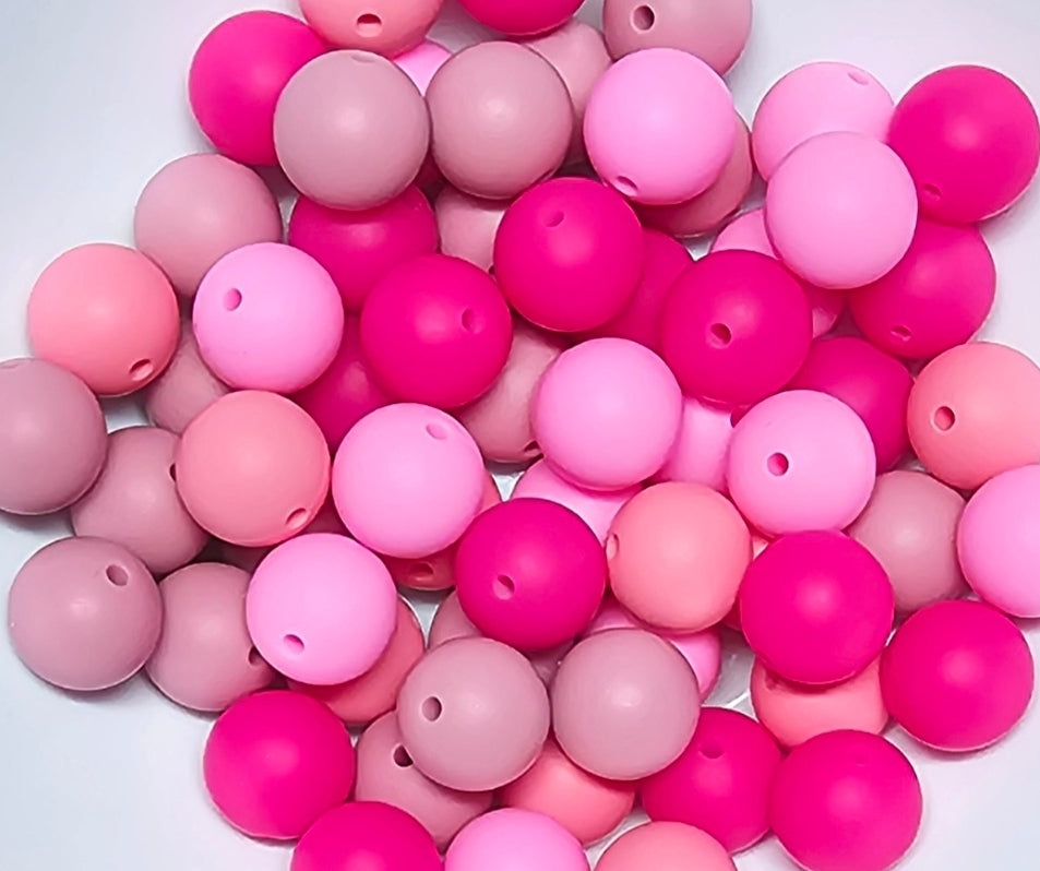15mm DIY Silicone Beads Solids Mixed Colors Craft Supplies