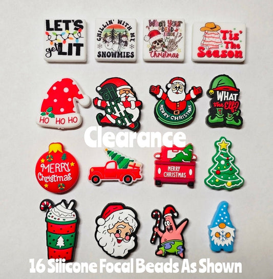 New Christmas Clearance 16 Count Focal Bead Set