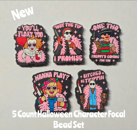 DIY Focal Bead 5 Count Craft Supplies Character Halloween Chucky Pennywise Freddie Jason  Michael