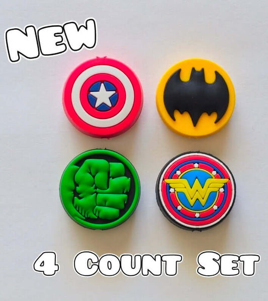 New 4 Piece Super Heroes Focal Bead Set