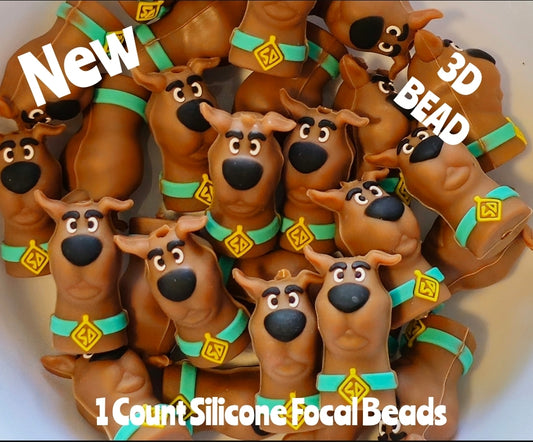 New 3D Scooby-Doo Focal Beads 1 Count DIY Bead Supplies