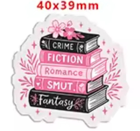 Glitter Acrylic Flatback- Acrylic Planer Resin Charm- Books