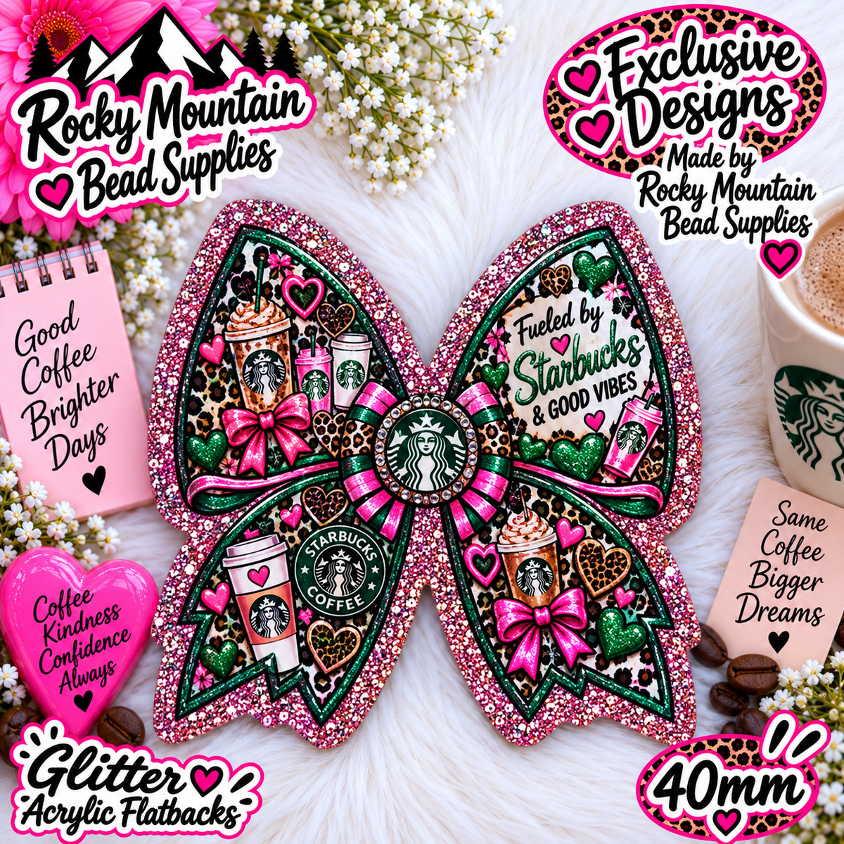 Shop Exclusive 1 Count Custom Exclusive Glitter Acrylic Flatback 40mm