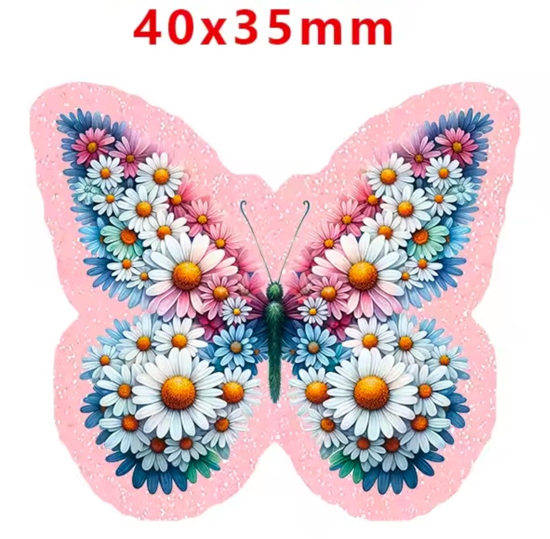 Glitter Acrylic Flatback- Acrylic Planer Resin Charm Butterfly