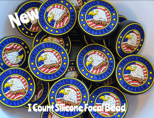 New Silicone Eagle United States Vetran Focal Beads 1 Count DIY Bead Supplies