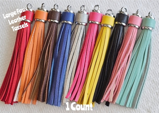 1 Count Faux Leather Large Tassels DIY Craft Supplies