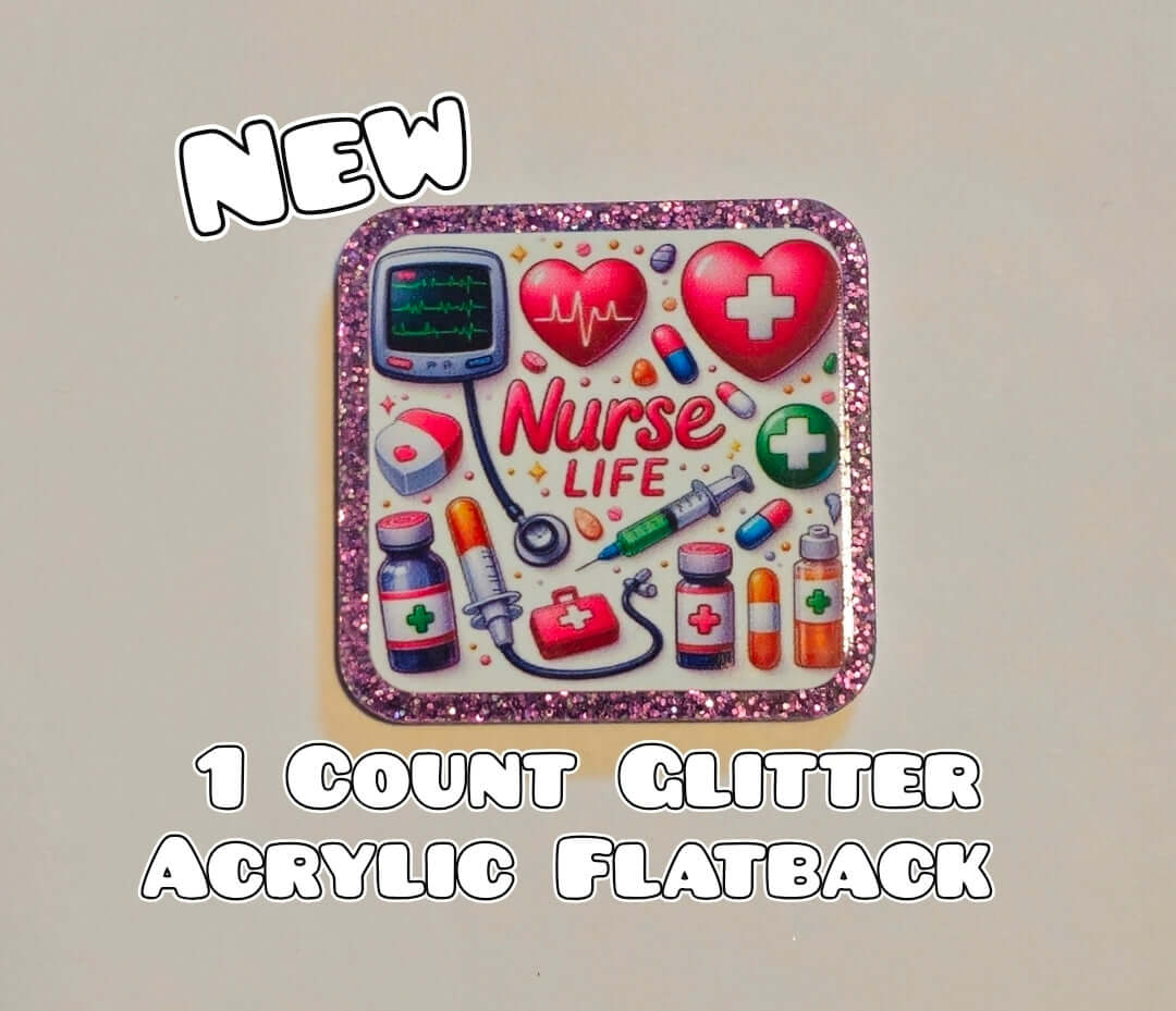 Glitter Acrylic Flatback- Acrylic Planer Resin Charm- Medical Nurse