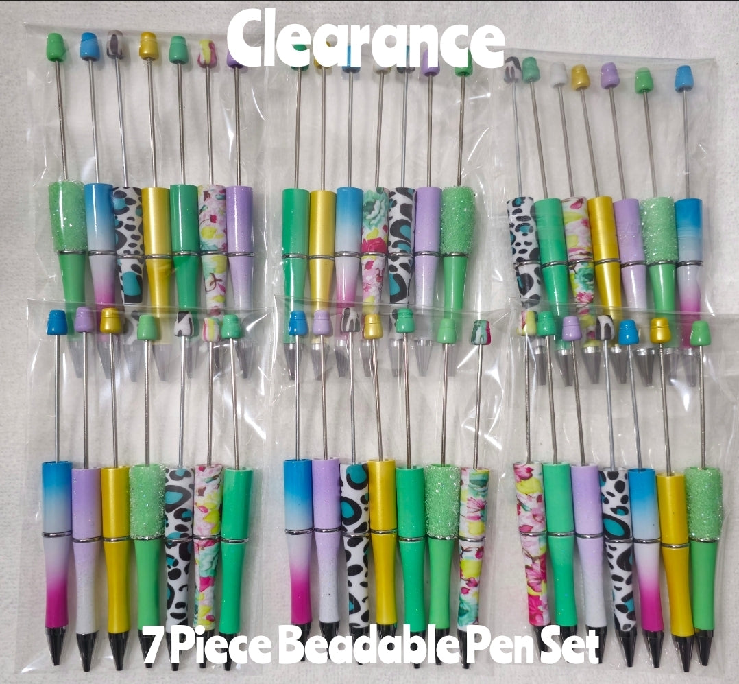 Mixed DIY Beadable Pen Blanks Pack Of 7 pens Clearance