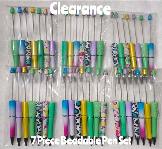 Mixed DIY Beadable Pen Blanks Pack Of 7 pens Clearance