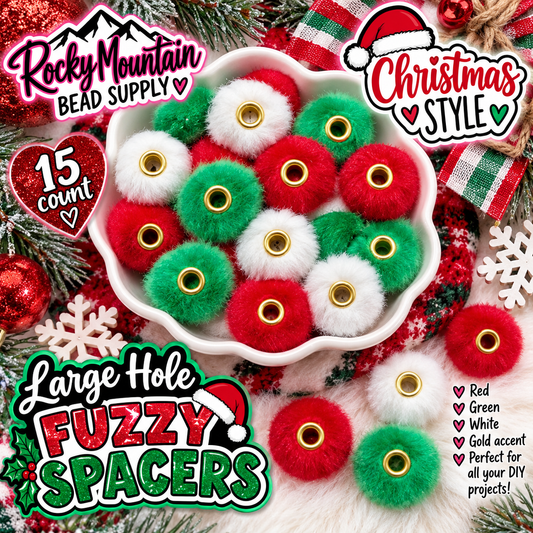 15 Count Large Hole Fuzzy Spacers Mix