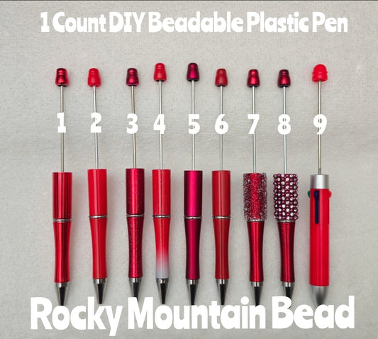 1 Count Beadable Pens DIY  Reds Beadable Blanks Craft Supplies