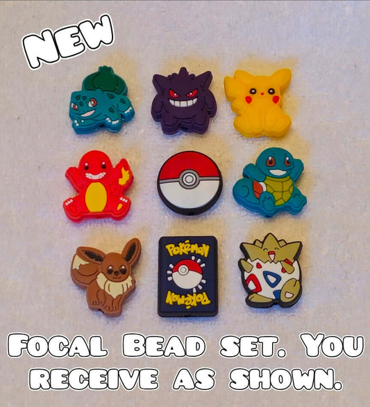 Pokemon 9 Piece Focal Bead Set Beadable Accessories