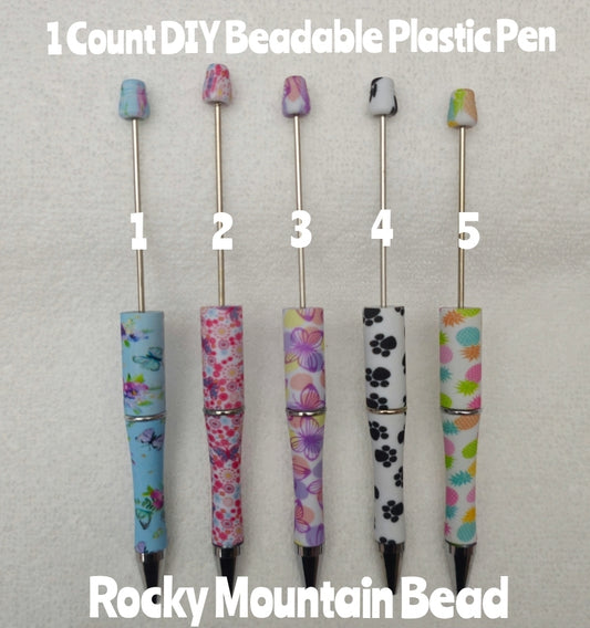 1 Count Beadable Pens DIY Beadable Blanks Craft Supplies Butterfly Paws Pinneapple