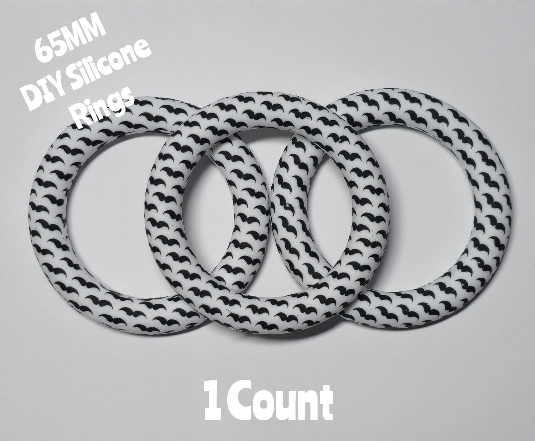 1 Count DIY 65MM Silicone Rings Craft Supplies Beadable Blanks Mustache
