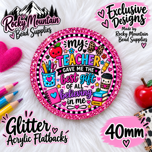 Shop Exclusive 1 Count Custom Exclusive Glitter Teacher