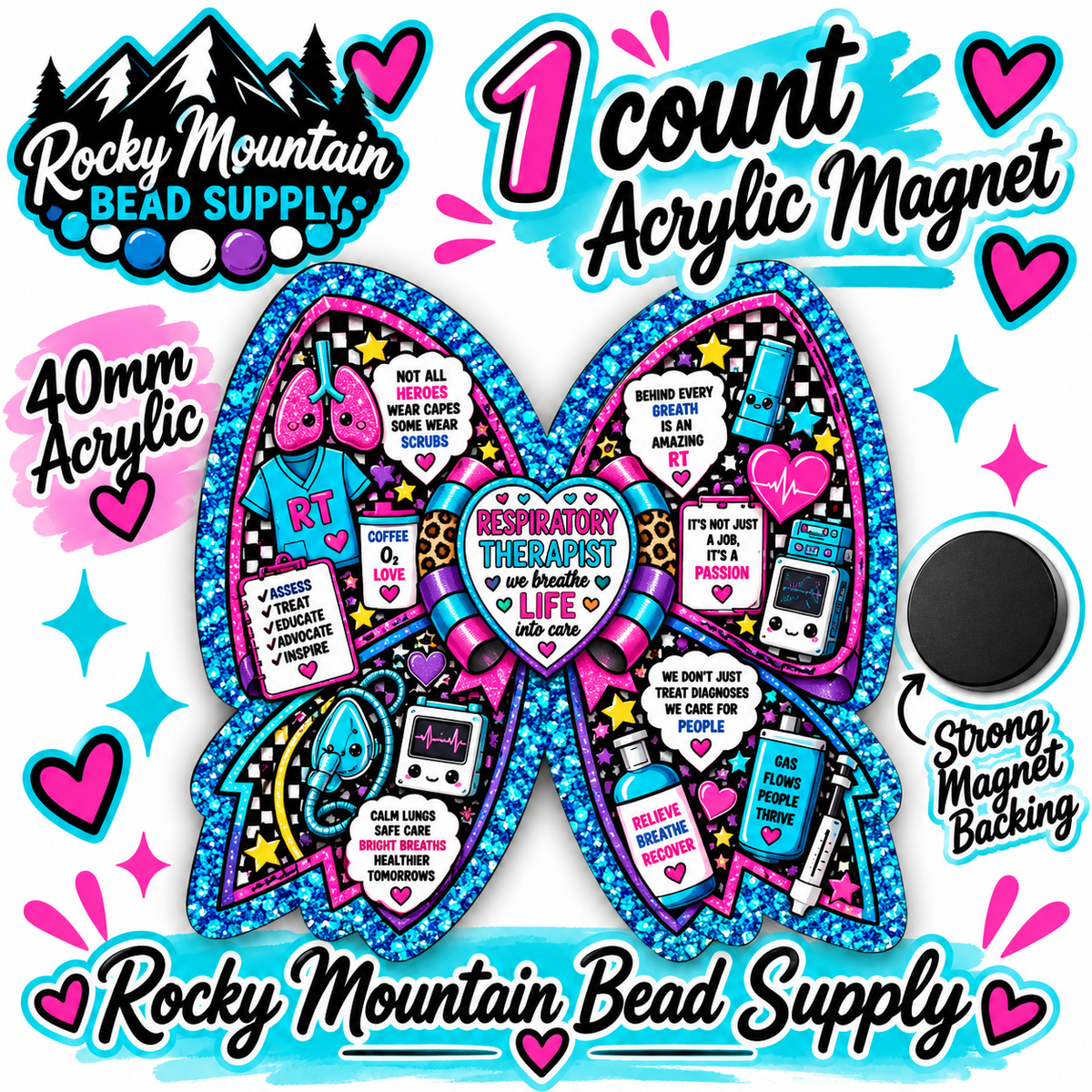 New 1 Count Completed Exclusive Design Wholesale Acrylic Flatback Magnet 🧲
