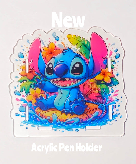 NEW Acrylic Pen Holder Box 1 Count Stitch. Read description for directions and special handling.