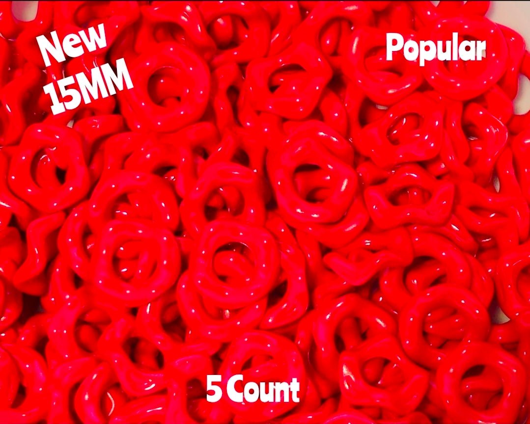New Colors 15MM Popular Acrylic Large HOLE Wavy Spacers Beads 5 Count FITS ANY AND ALL BEADABLES