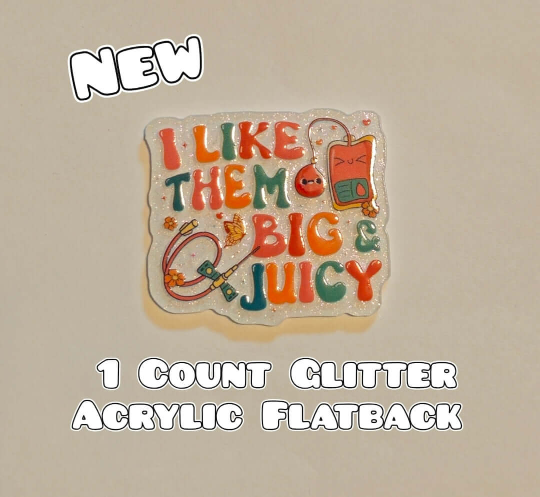 Glitter Acrylic Flatback- Acrylic Planer Resin Charm- Medical