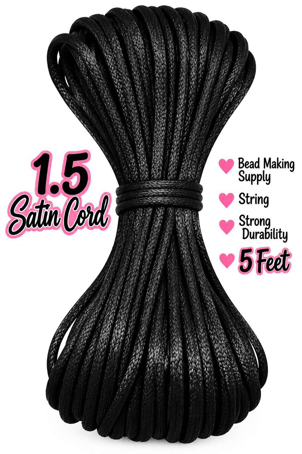5 Feet Satin Cord/String beadable Supplies