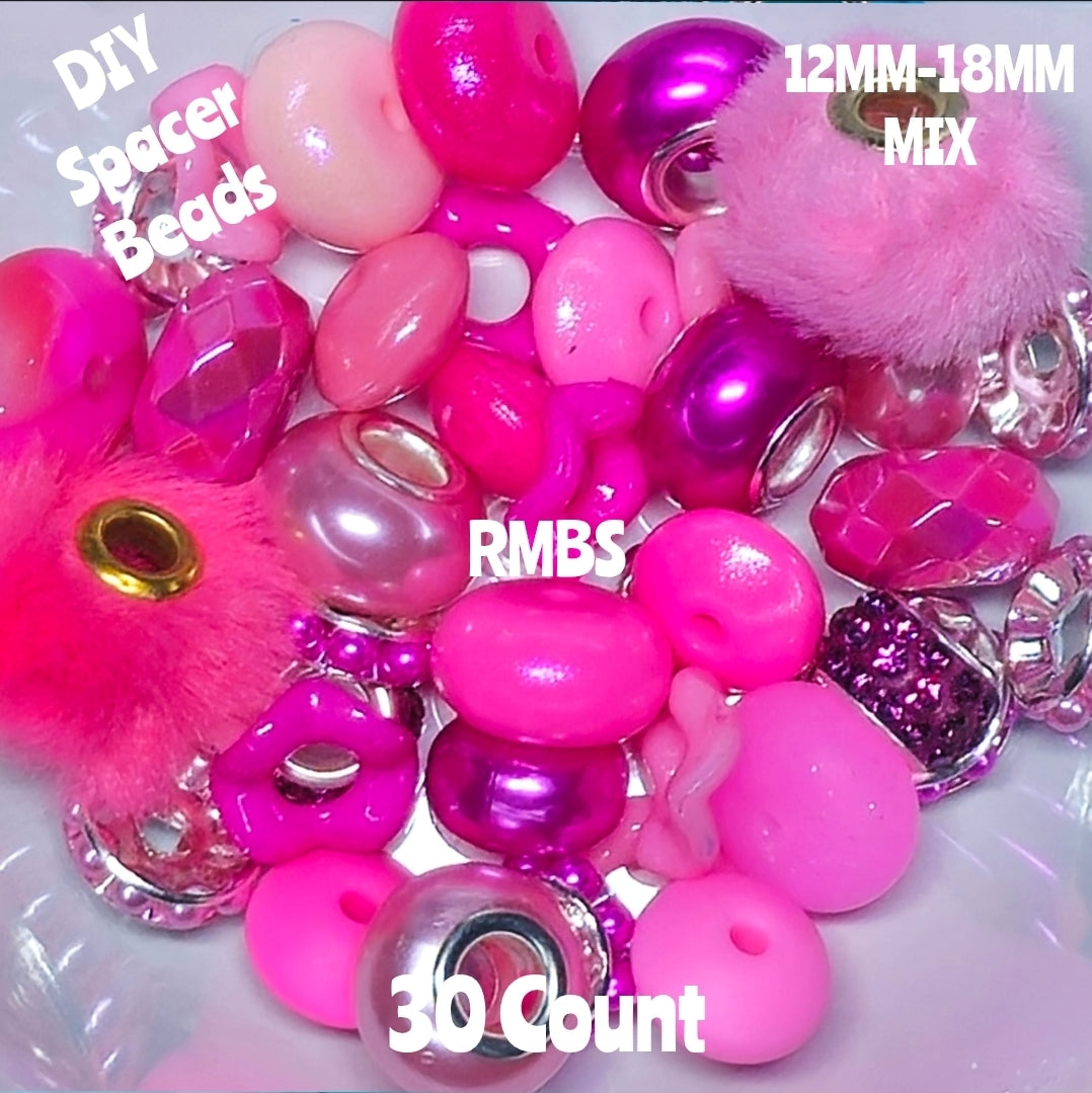 30 Count DIY Custom Made Spacer Beads Mix Craft Supplies 12MM-18MM Spacer Bead Mix