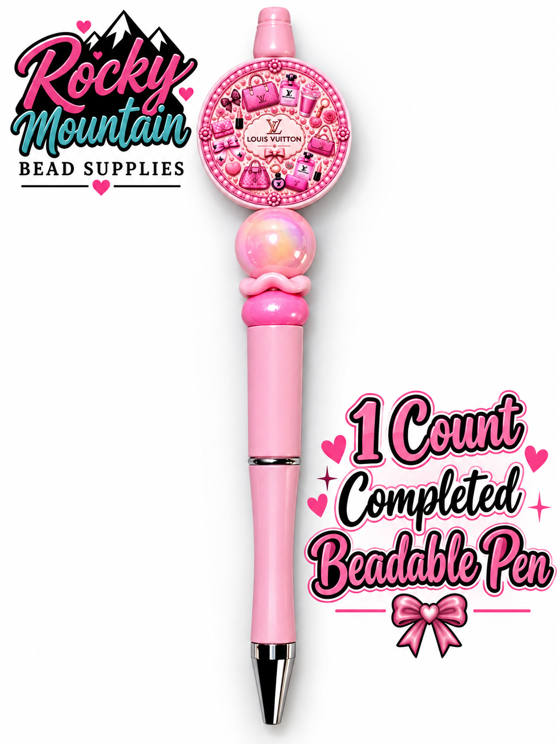 New 1 Count Completed Beadable Pen Exclusive Design  Wholesale