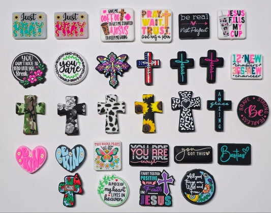 NEW 1 Count DIY Focal Bead Craft Supplies Inspirational Cross