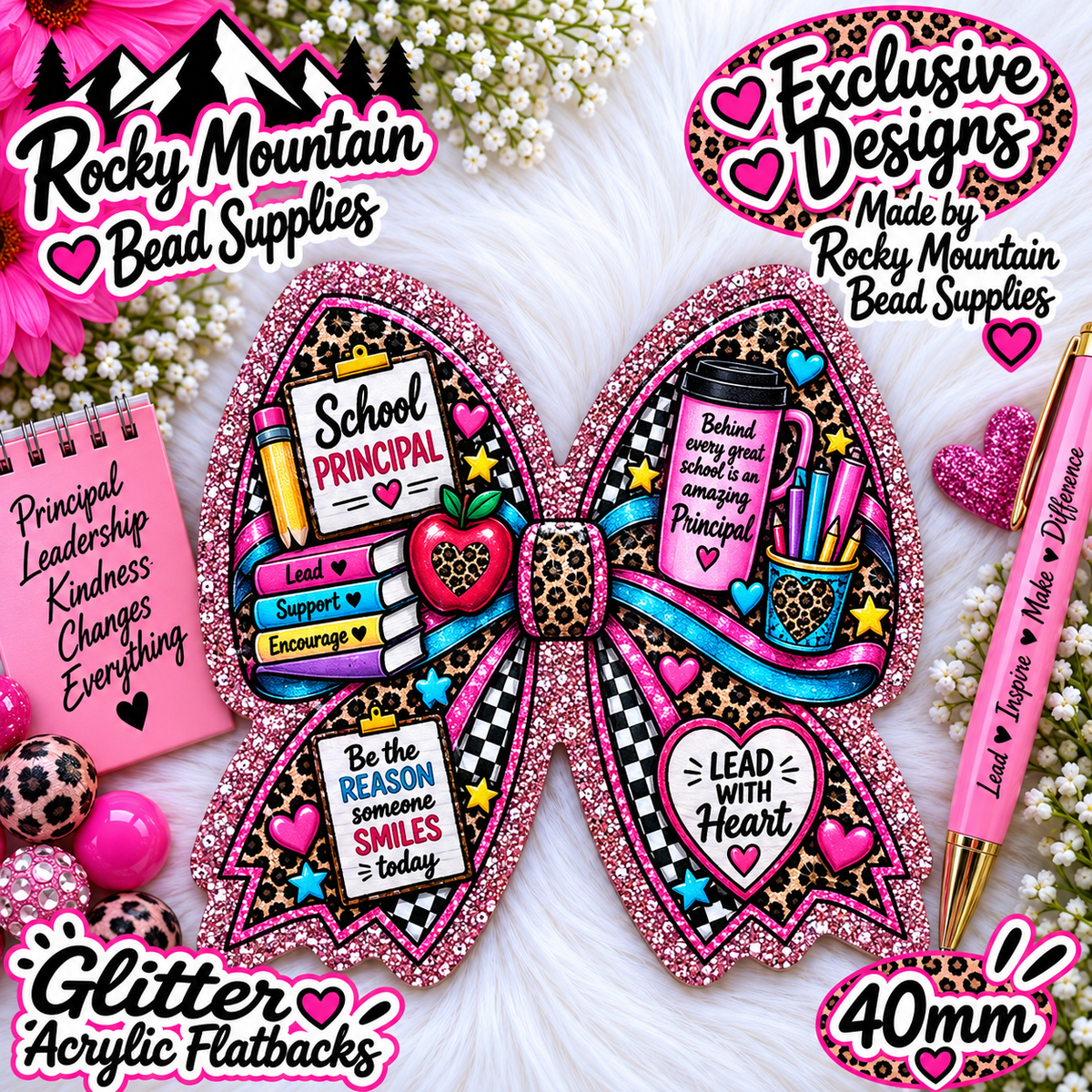 Shop Exclusive 1 Count Custom Exclusive Glitter Acrylic Flatback 40mm