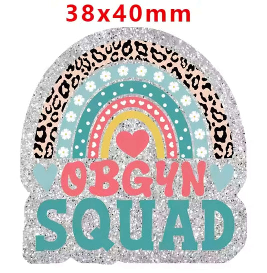 New 1 Count Glitter Acrylic Flatback PLANAR Resin Acrylic Patch- Medical