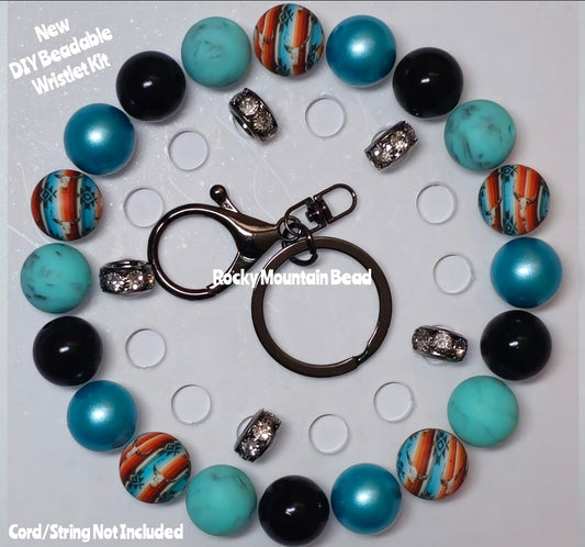 New 1 Count DIY Deluxe Beadable Wristlet Kit- Western Country Long Horns Beadable Accessories