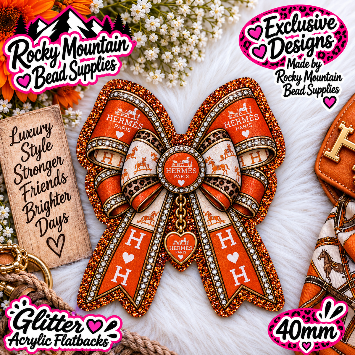 Shop Exclusive 1 Count Custom Exclusive Glitter Acrylic Flatback 40mm