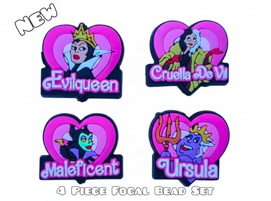 New 4 Count Focal Bead Set Evil Queens