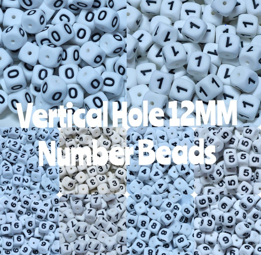New 1 Count DIY Number Beads Craft Supplies 12mm Silicone  Beads