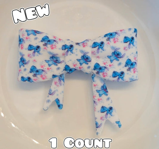 1 Count Character Large Silicone Bow Bead Shop Created Print Stitch. Also have the matching 15mm rounds