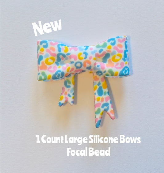 New 1 Count Large Bows Focal Bead