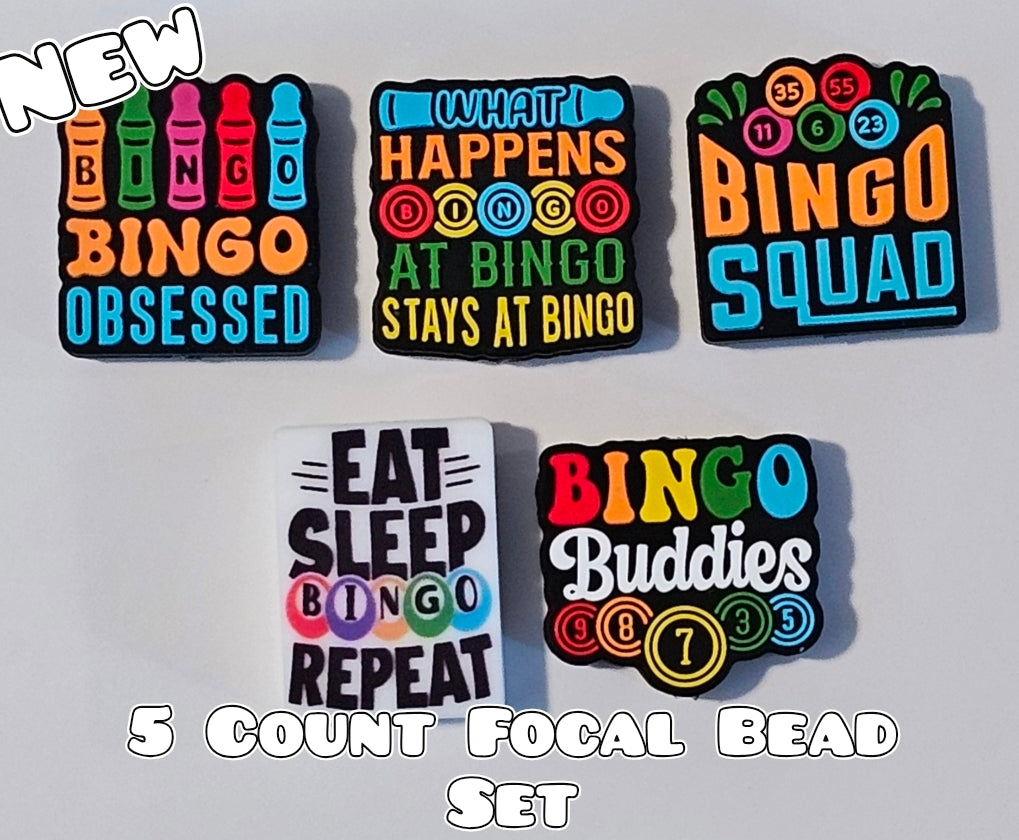 New 5 Count Focal Bead 5 piece bingo set