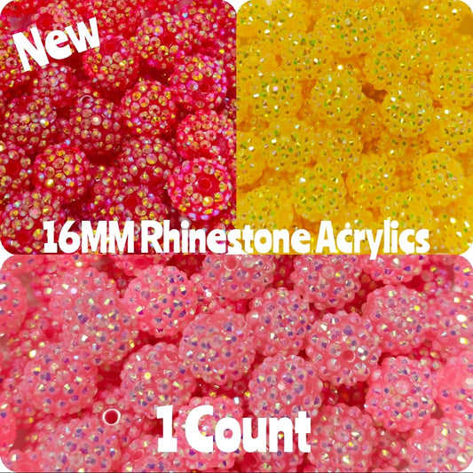 1 count 16MM Rhinestone Acrylics DIY Beads