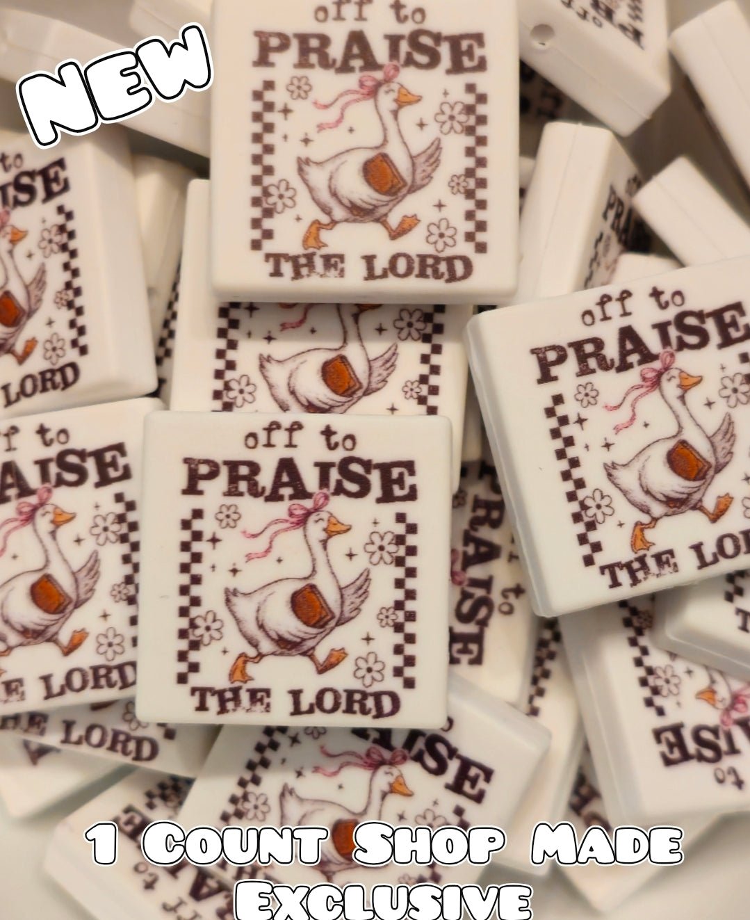 New 1 Count Focal Bead On my way to prase the lord goose. Pen is example bead only
