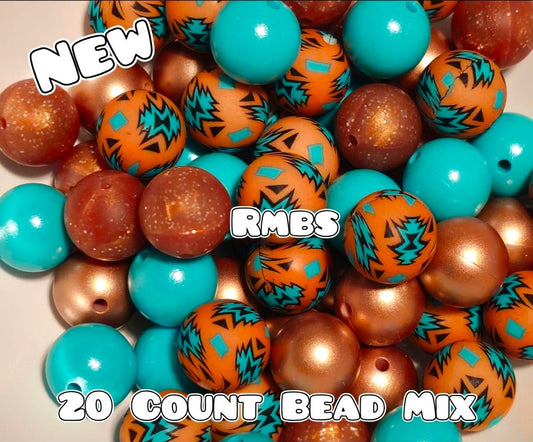 20 Count Silicone Bead Mix Western Aztec
