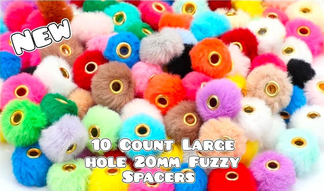 10 Count Large Hole Fuzzy Spacers Mix