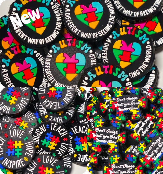 New Autism Focal Beads 1 Count DIY Bead Supplies