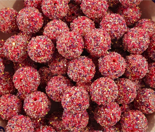 1 Count 20MM Glitter Sugar Acrylic Beads DIY Beads 2 Color Options