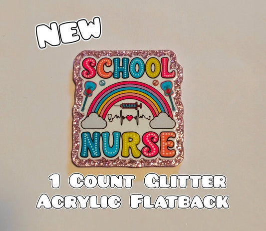 Glitter Acrylic Flatback- Acrylic Planer Resin Charm- Medical School Nurse