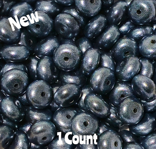 1 Count DIY 14 MM BLACK Silicone OPAL Acubus Spacer Beads Craft Supplies