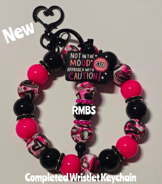 New Completed Keychain Wristlet Custom Handmade Sassy Hearts