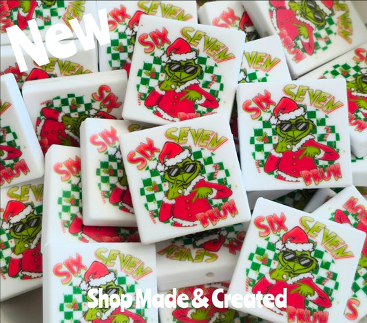 New Shop Made 1 Count Printed Silicone Focal Bead