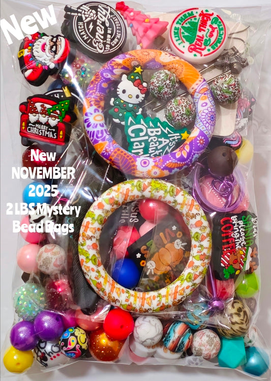 New November 2025 Mystery Bead BAGS 2LBS of beads and accessories.  No 2 bags are the same! $50 Value!
