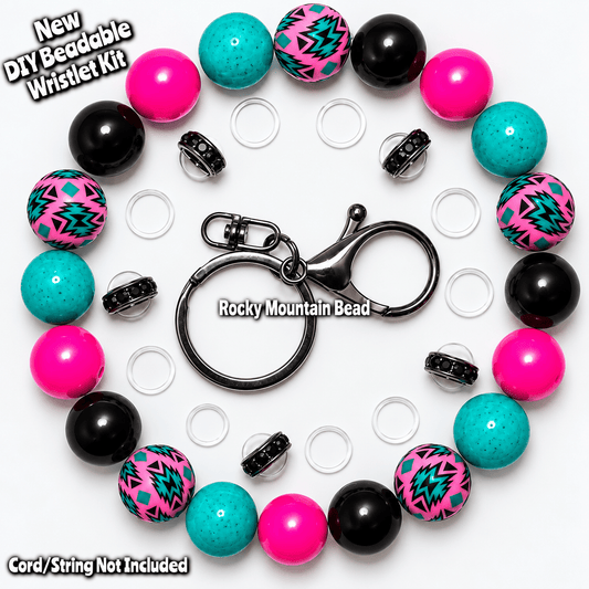 Nuevo kit de pulsera DIY de lujo con cuentas, 1 unidad - Accesorios con cuentas de estilo azteca rosa del oeste